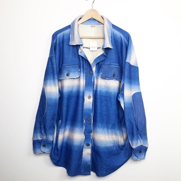 FREE People blue printed, Ruby Shacket. - Picture 3 of 12